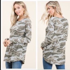 Long sleeved Camo raglan top
